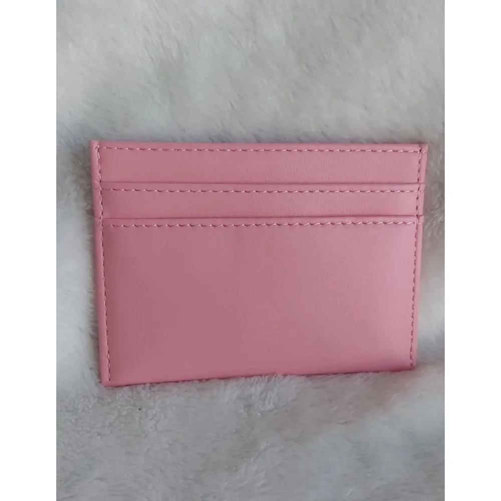 Gothic Cross Faux Leather Pink Card Holder